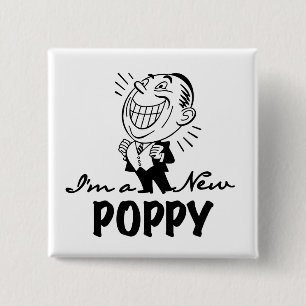 Smiling New Poppy T-shirts and Gifts Pinback Button
