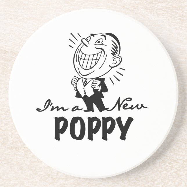 Smiling New Poppy T-shirts and Gifts Sandstone Coaster (Front)
