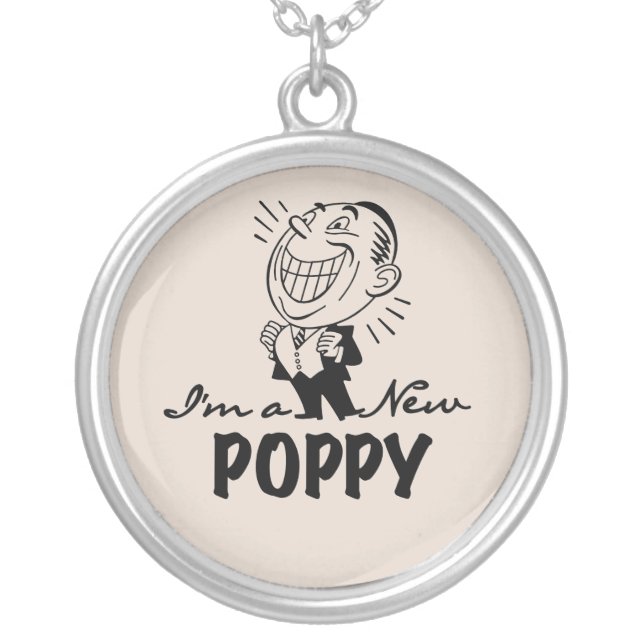 Smiling New Poppy T-shirts and Gifts Silver Plated Necklace (Front)