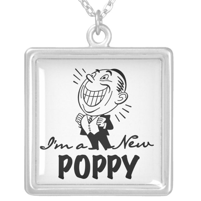 Smiling New Poppy T-shirts and Gifts Silver Plated Necklace (Front)