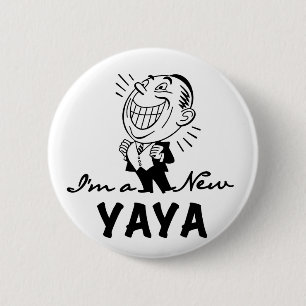 Smiling New Yaya Tshirts and Gifts Pinback Button