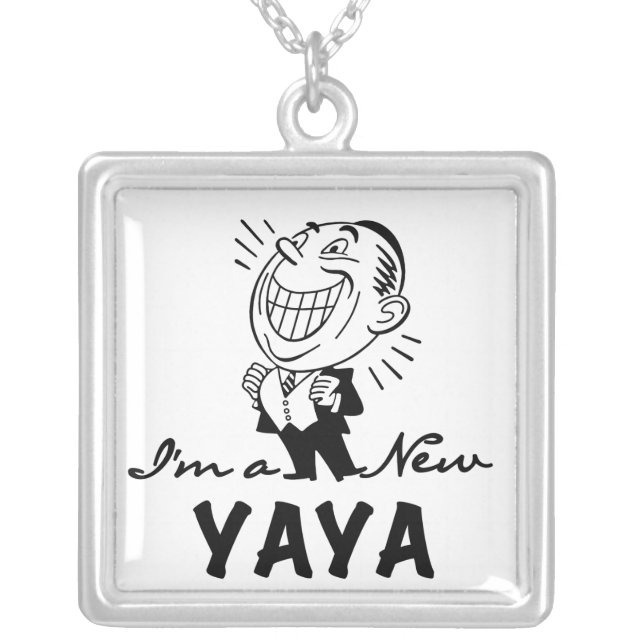 Smiling New Yaya Tshirts and Gifts Silver Plated Necklace (Front)