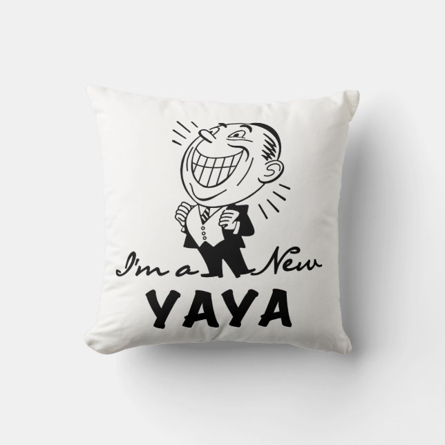 Smiling New Yaya Tshirts and Gifts Throw Pillow (Front)
