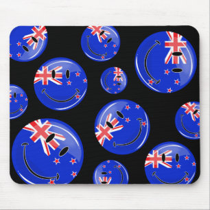 Smiling New Zealand Flag Mouse Pad