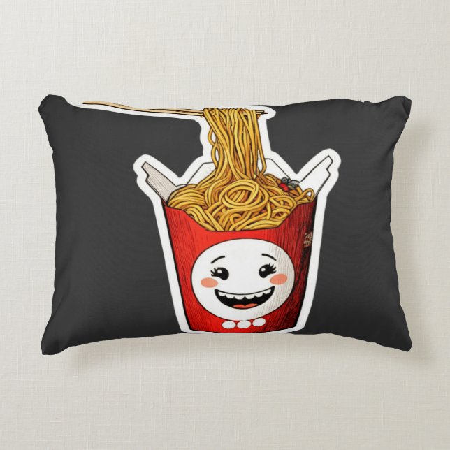 Smiling noodles accent pillow (Front)