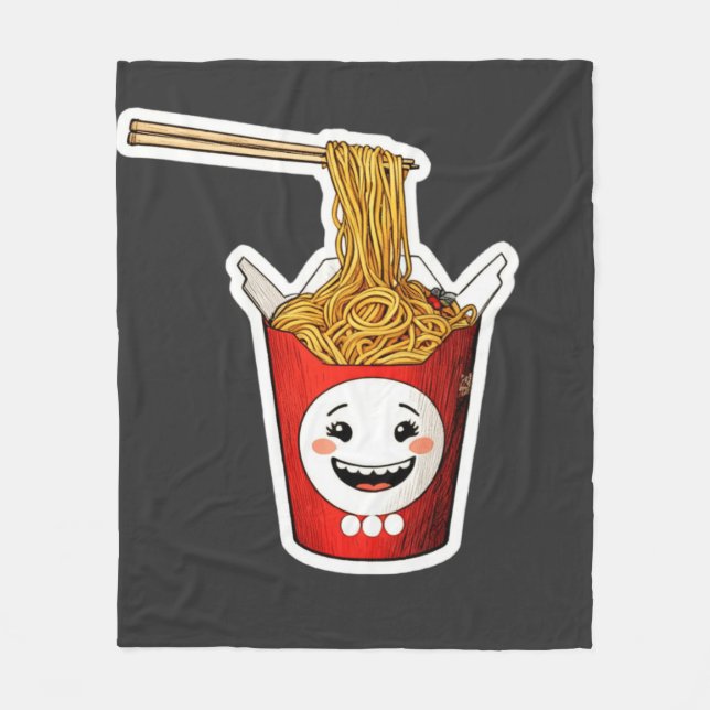 Smiling noodles fleece blanket (Front)