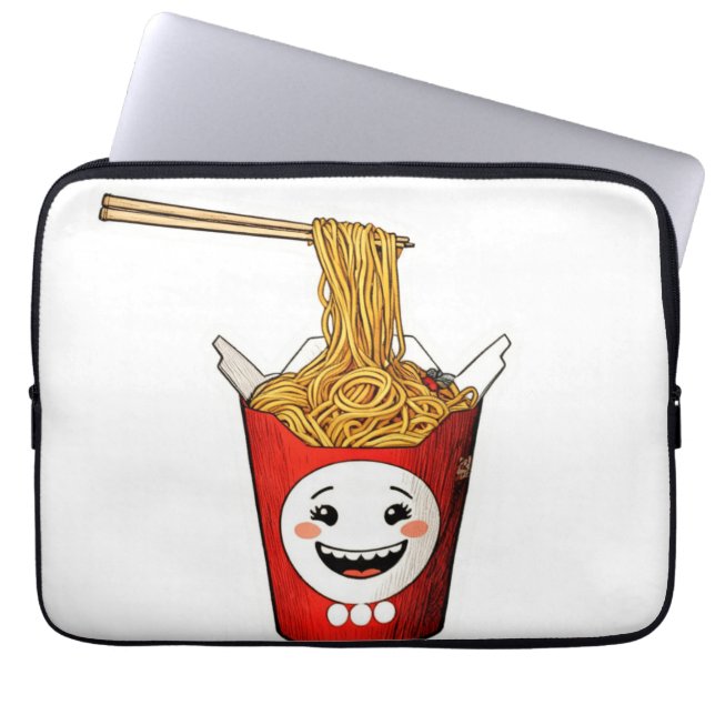 Smiling noodles laptop sleeve (Front)