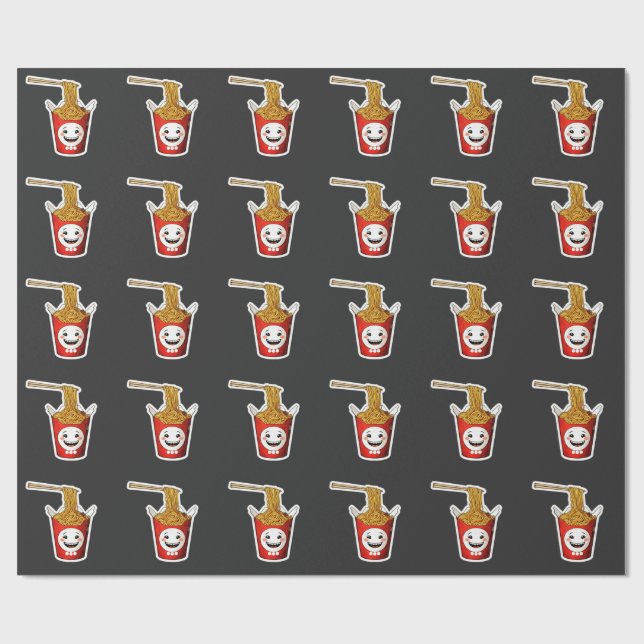 Smiling noodles wrapping paper (Flat)