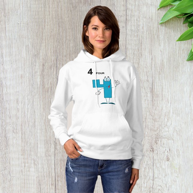 Smiling Number 4 Womens Hoodie (Creator Uploaded)