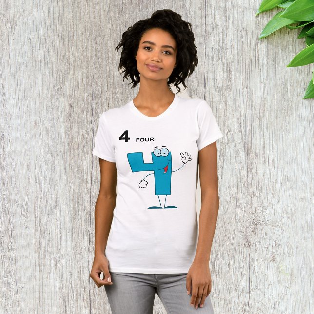 Smiling Number 4 Womens T-Shirt (Creator Uploaded)