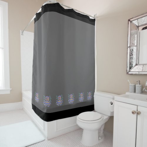  Smiling Octopus Gray Shower Curtain