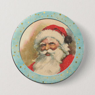 Smiling Old Fashioned Santa Claus Button