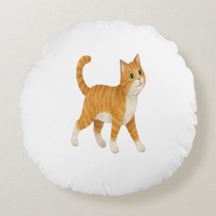 Smiling Orange Cat Decorative Pillow