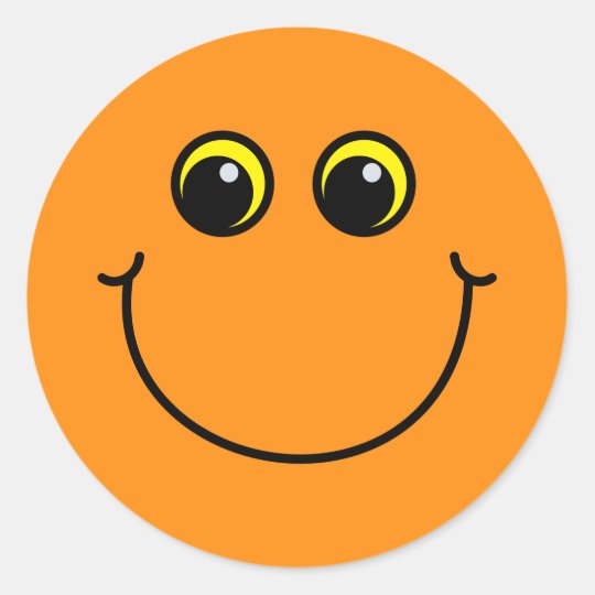 Smiling Orange  Emoji  Face Classic Round Sticker  Zazzle com