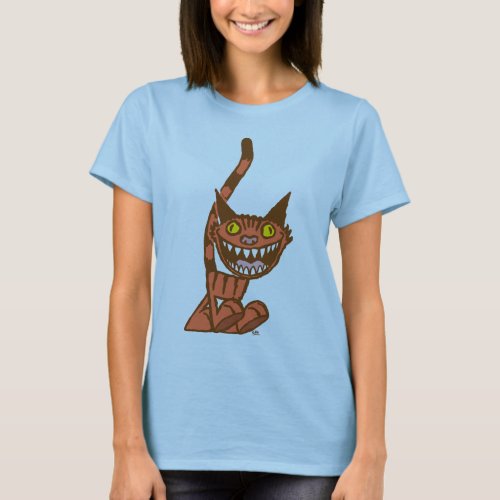 Smiling Orange Kitty cartoon Women T_shirt