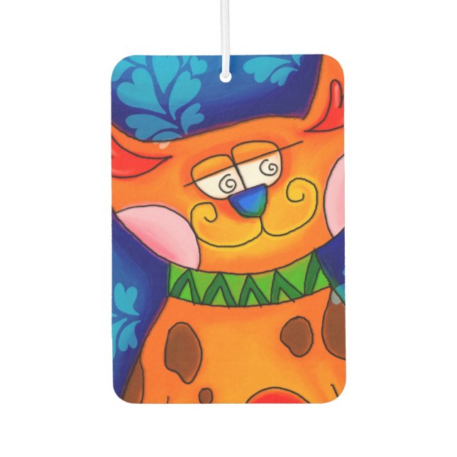 Smiling Orange Tabby Cat Air Freshener (Front)