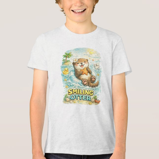 Smiling Otter Tri-Blend Shirt (Front)