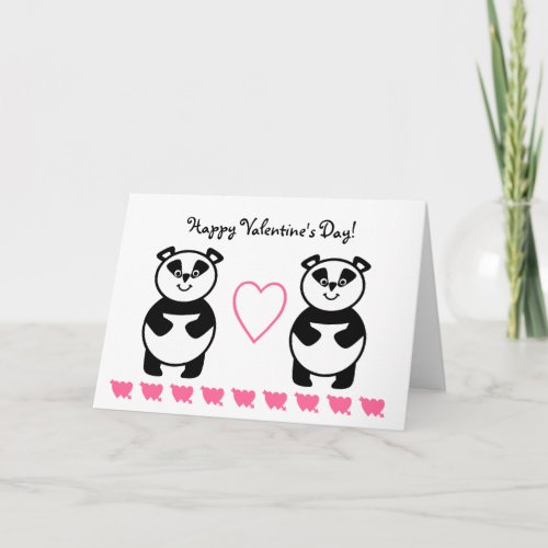 Smiling panda bear holiday card