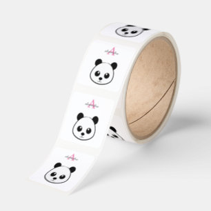 Smiling Panda Initial Sticker — Kawaii