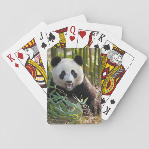 Smiling Panda Portrait Playing Cards
