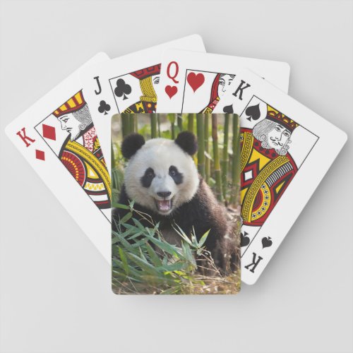 Smiling Panda Portrait Poker Cards
