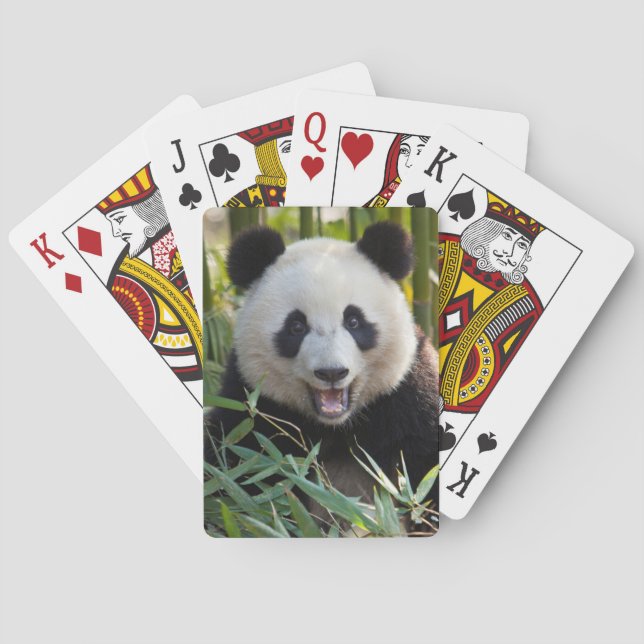 Smiling Panda Portrait Poker Cards (Back)