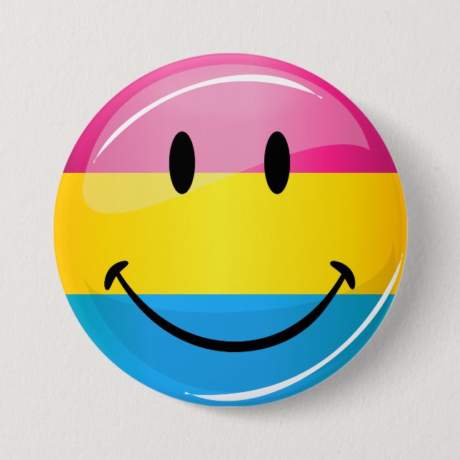 Smiling Pansexual Pride Flag Button (Front)