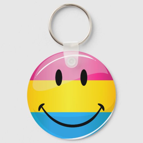 Smiling Pansexual Pride Flag Keychain