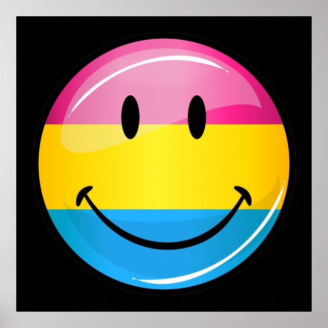 Smiling Pansexual Pride Flag Poster (Front)