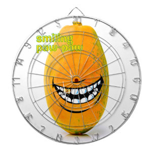 Smiling Pawpaw met 'n Goue Tand Dart Board