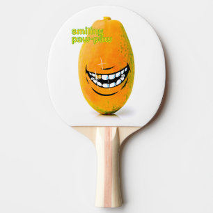 Smiling Pawpaw met 'n Goue Tand Ping Pong Paddle