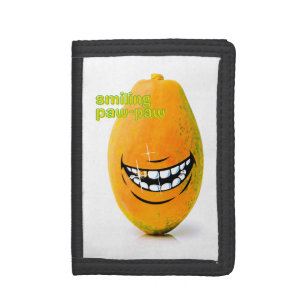 Smiling Pawpaw met 'n Goue Tand Trifold Wallet