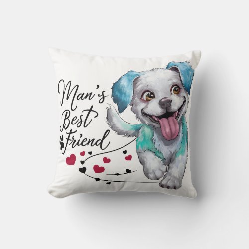 Smiling Paws Express Your Love with Our Dog Love Throw Pillow