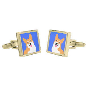Smiling Pembroke Welsh Corgi Cufflinks