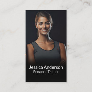 Smiling Personal Trainer   Fitness Business Card