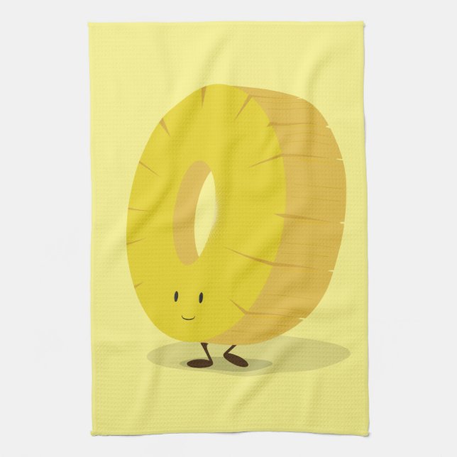 Smiling Pineapple Slice Towel (Vertical)