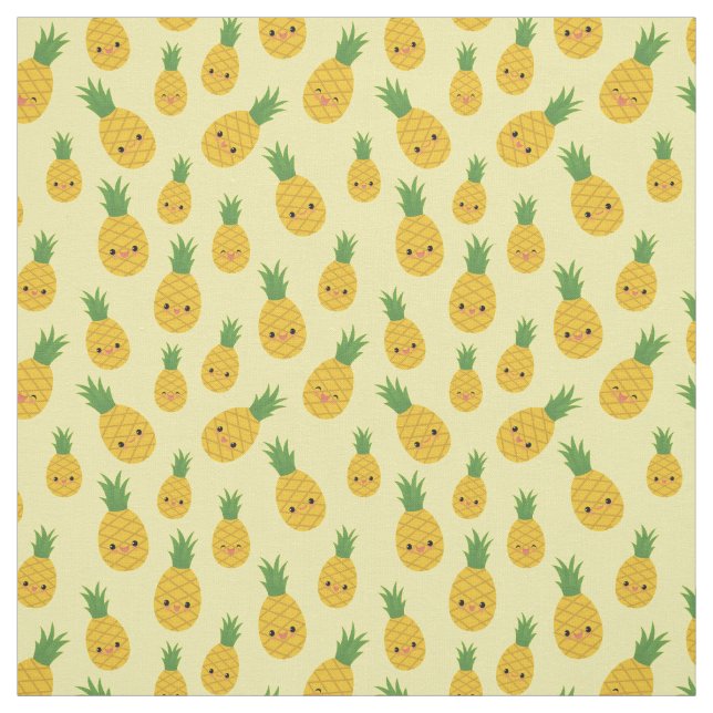 Smiling Pineapples Fabric (Swatch)