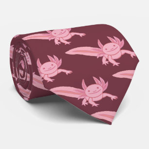 Smiling Pink Axolotl Tie – Cute Kawaii Design