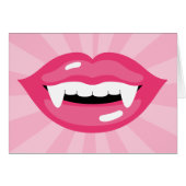 Smiling Pink Vampire Lips With Fangs (Front Horizontal)