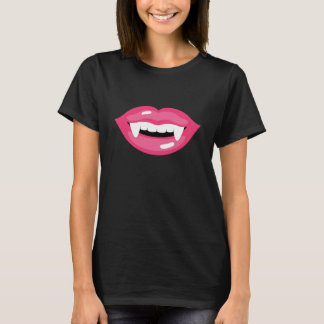 Smiling Pink Vampire Lips With Fangs T-Shirt