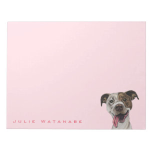Smiling Pit Bull Dog Drawing Notepad