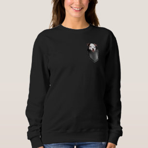 Smiling Pitbull In Pocket Friend Dog Lovers Pocket Sweatshirt
