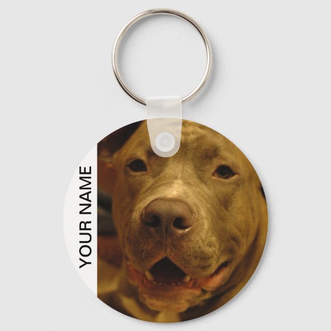 Smiling Pitbull Keychain (Front)