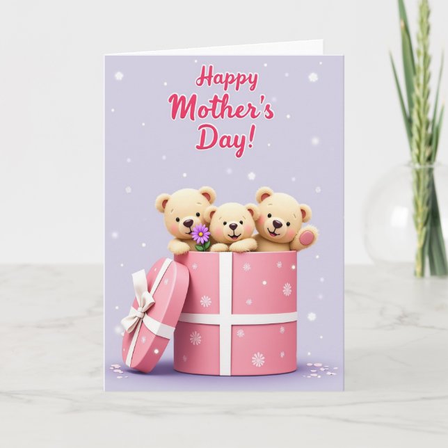 Smiling Plush Mothers Day Card (Front)