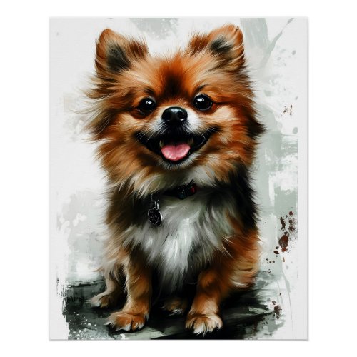 Smiling Pomeranian Poster