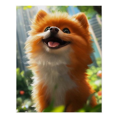 Smiling Pomeranian Poster