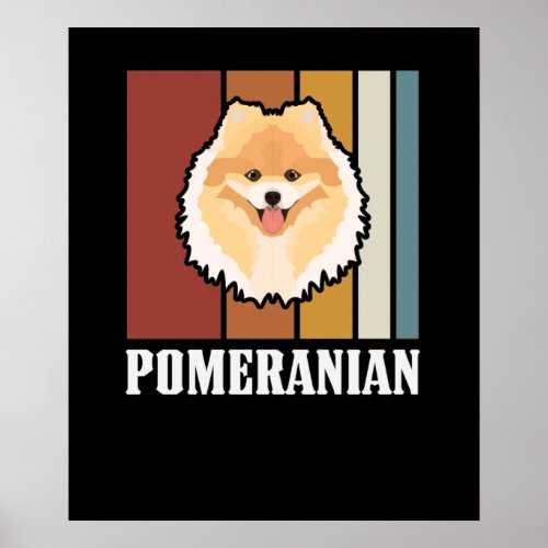Smiling Pomeranian Retro Poster