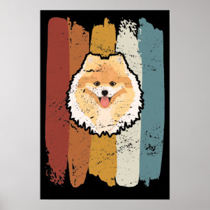 Smiling Pomeranian Retro Poster