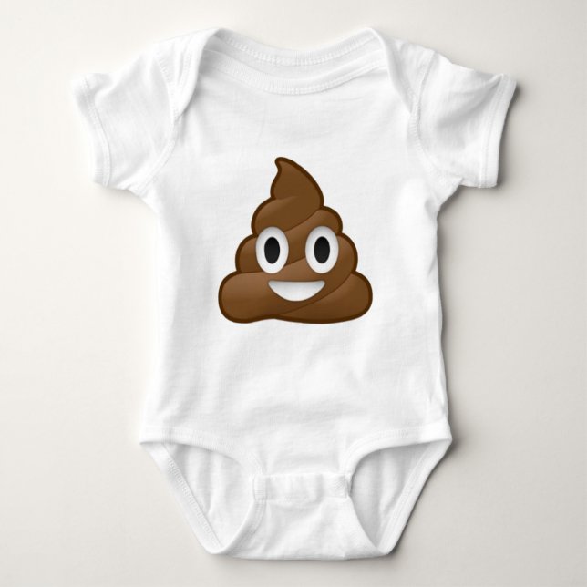 Smiling Poop Emoji Baby Bodysuit (Front)