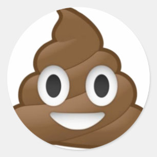 Smiling Poop Emoji Classic Round Sticker